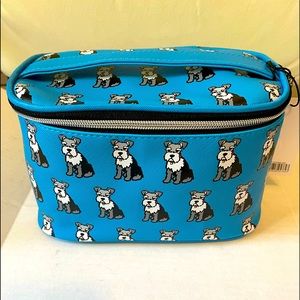 Marc Tetro Schnauzer Cosmetic Bag Blue NWT